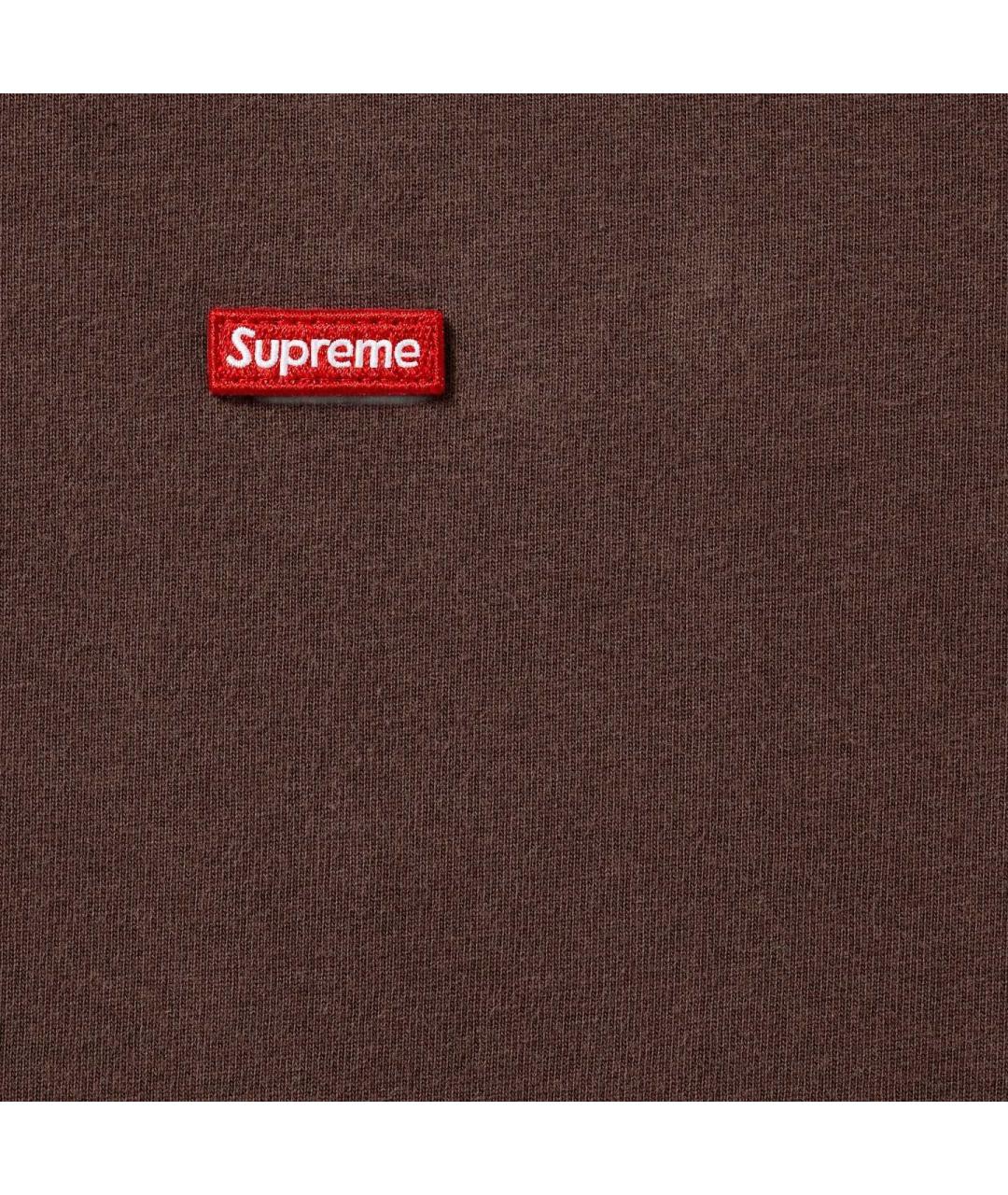 SUPREME Коричневая футболка, фото 2