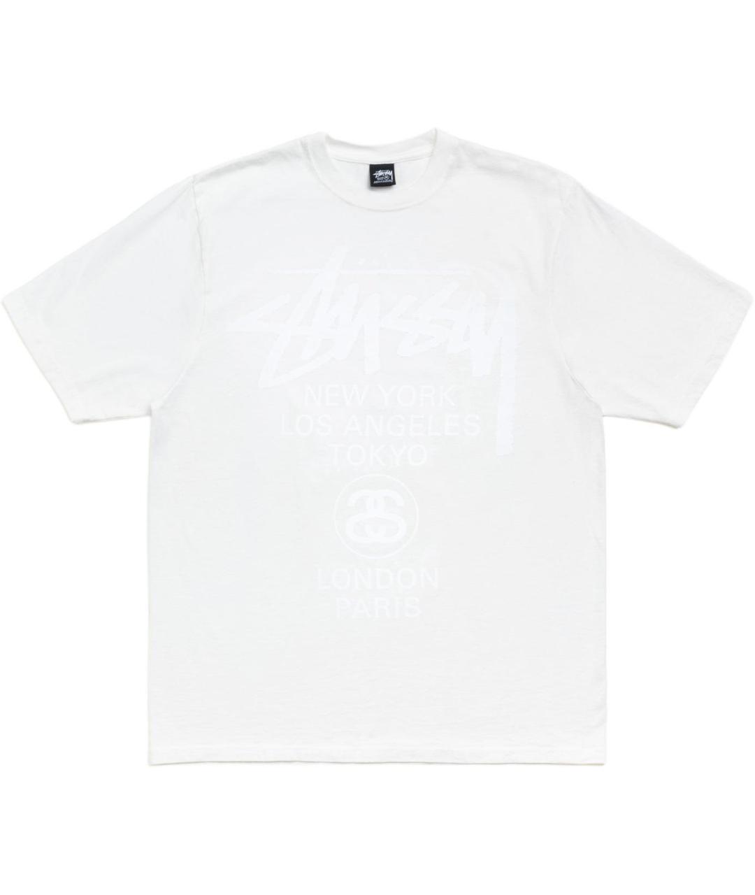 STUSSY Белая футболка, фото 1