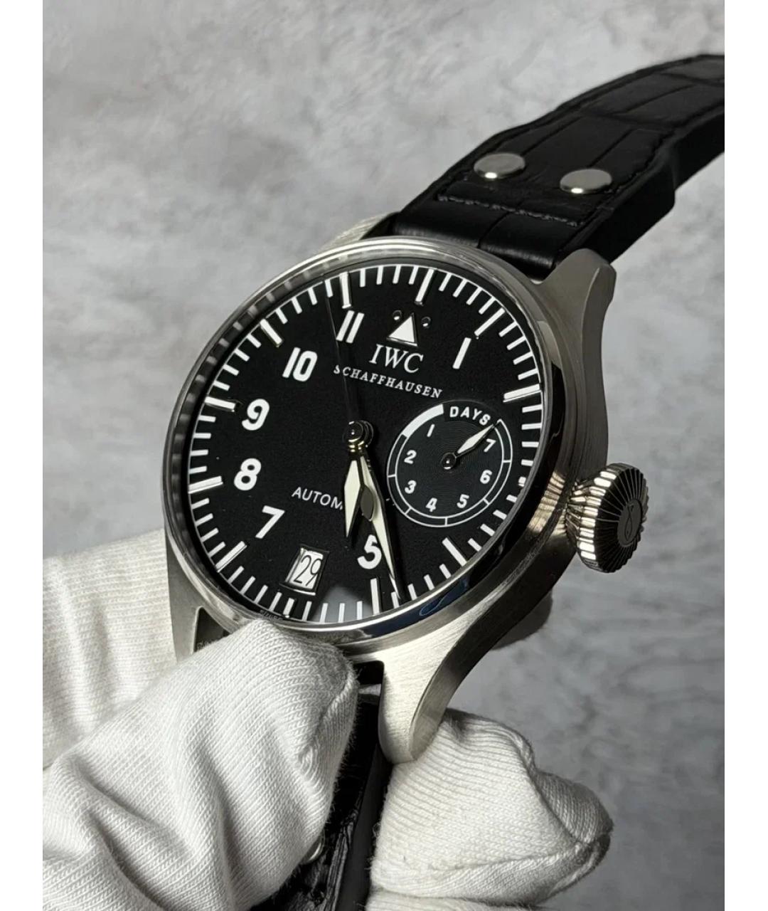 IWC Schaffhausen Черные платиновые часы, фото 2