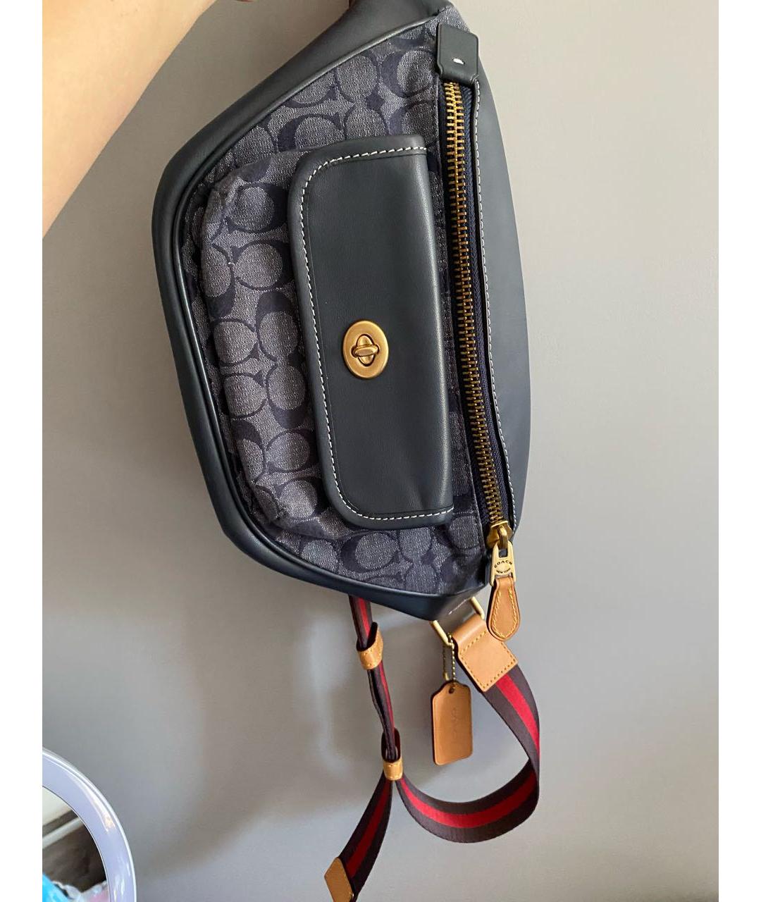 COACH Синяя поясная сумка, фото 5