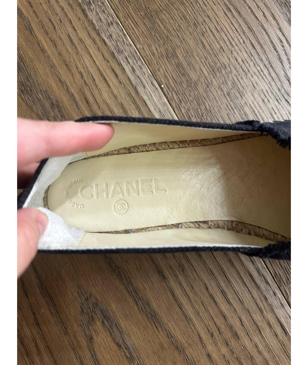 CHANEL Черные текстильные эспадрильи, фото 4
