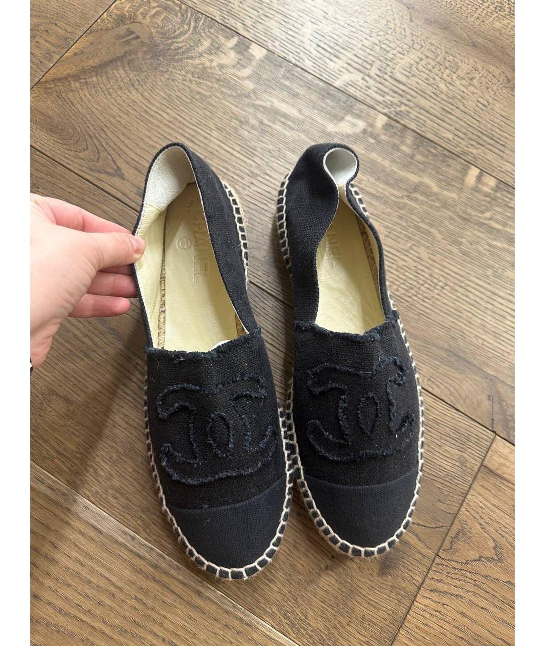 CHANEL Черные текстильные эспадрильи, фото 2