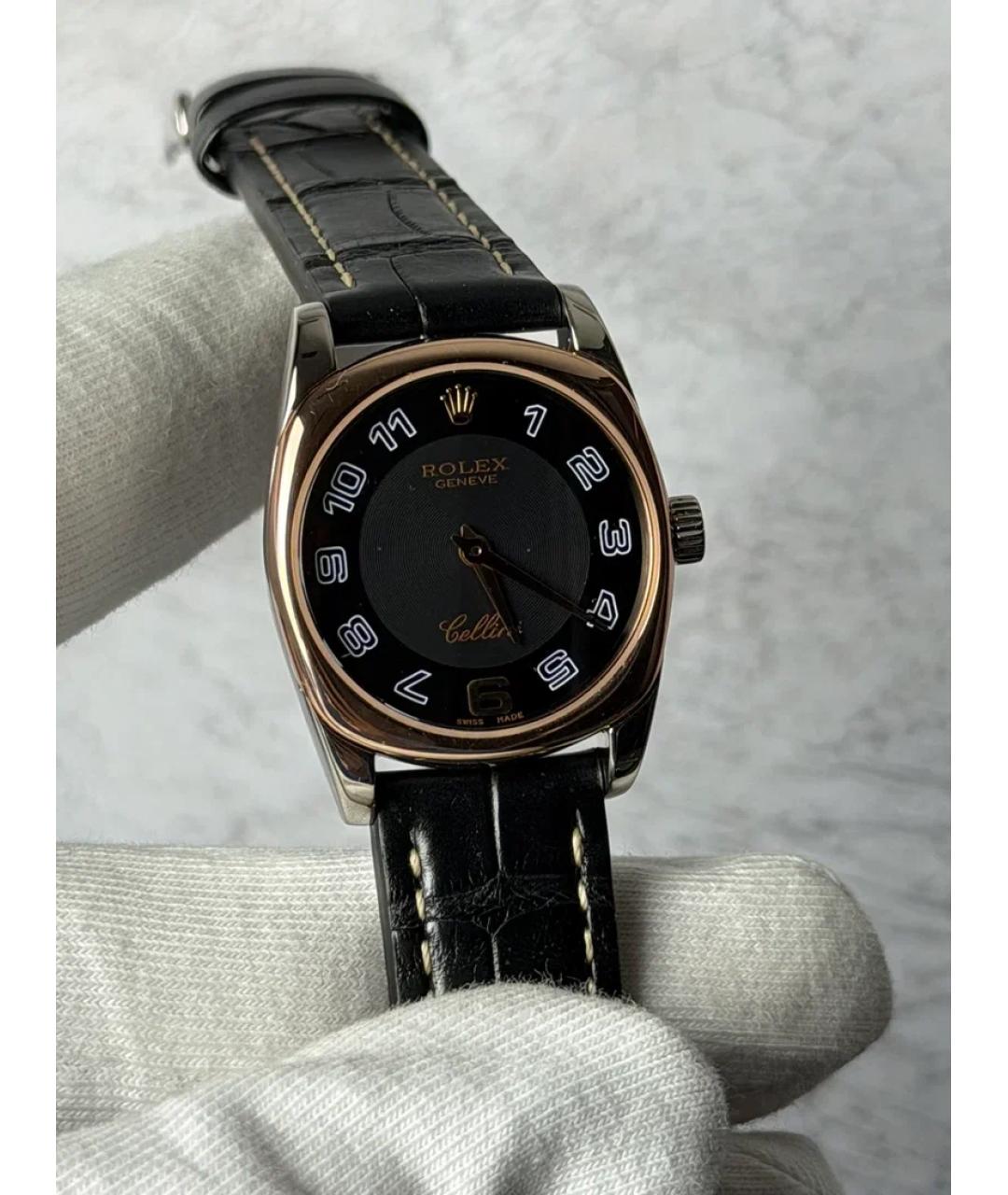 ROLEX Черные часы из розового золота, фото 2