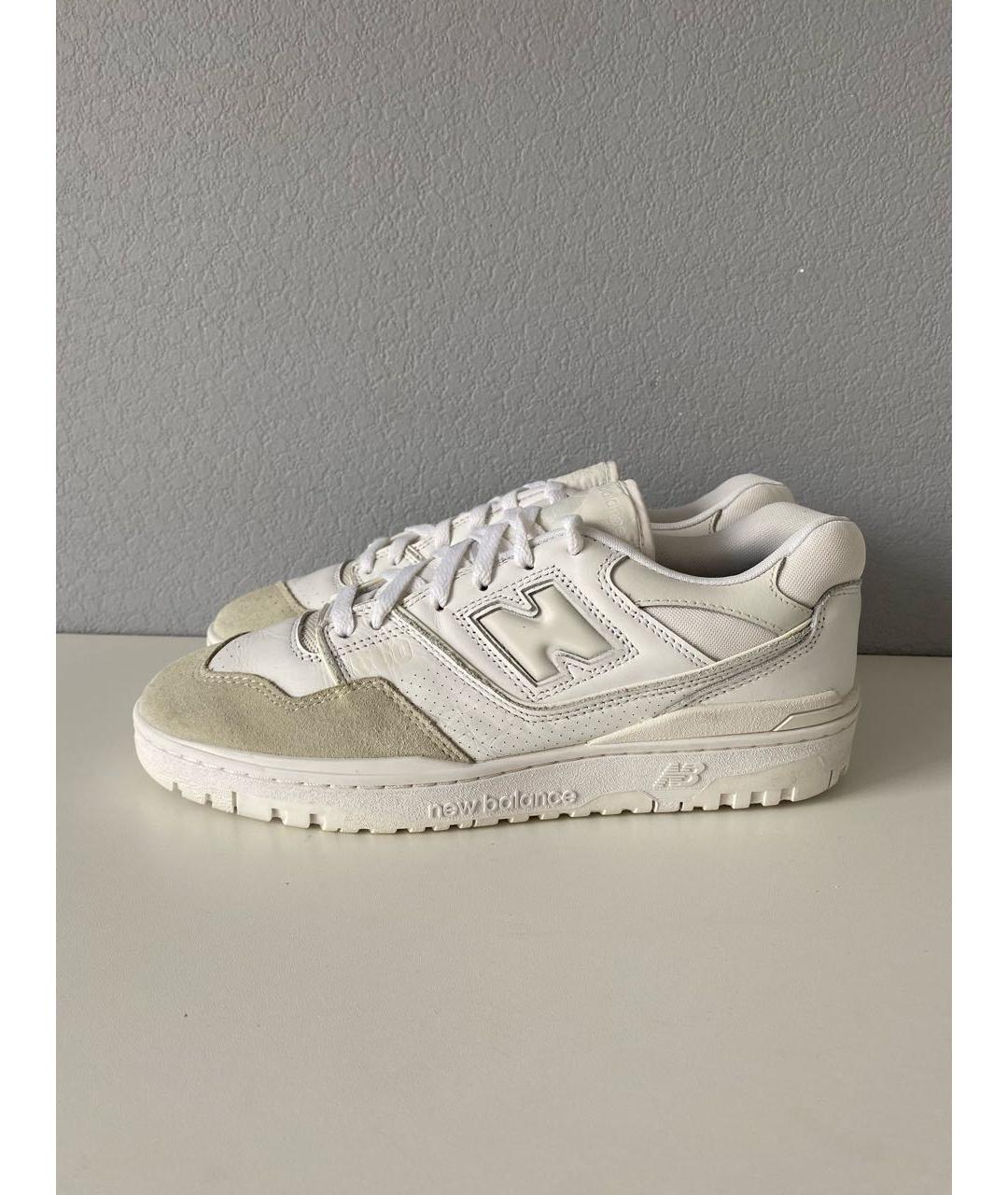NEW BALANCE Белые кожаные низкие кроссовки / кеды, фото 3