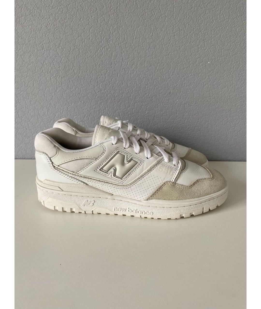 NEW BALANCE Белые кожаные низкие кроссовки / кеды, фото 4