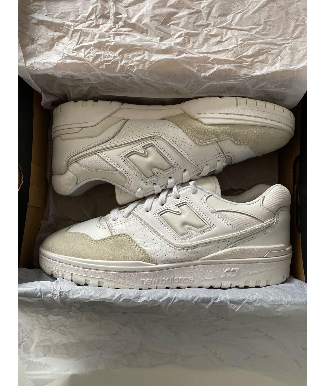 NEW BALANCE Белые кожаные низкие кроссовки / кеды, фото 2