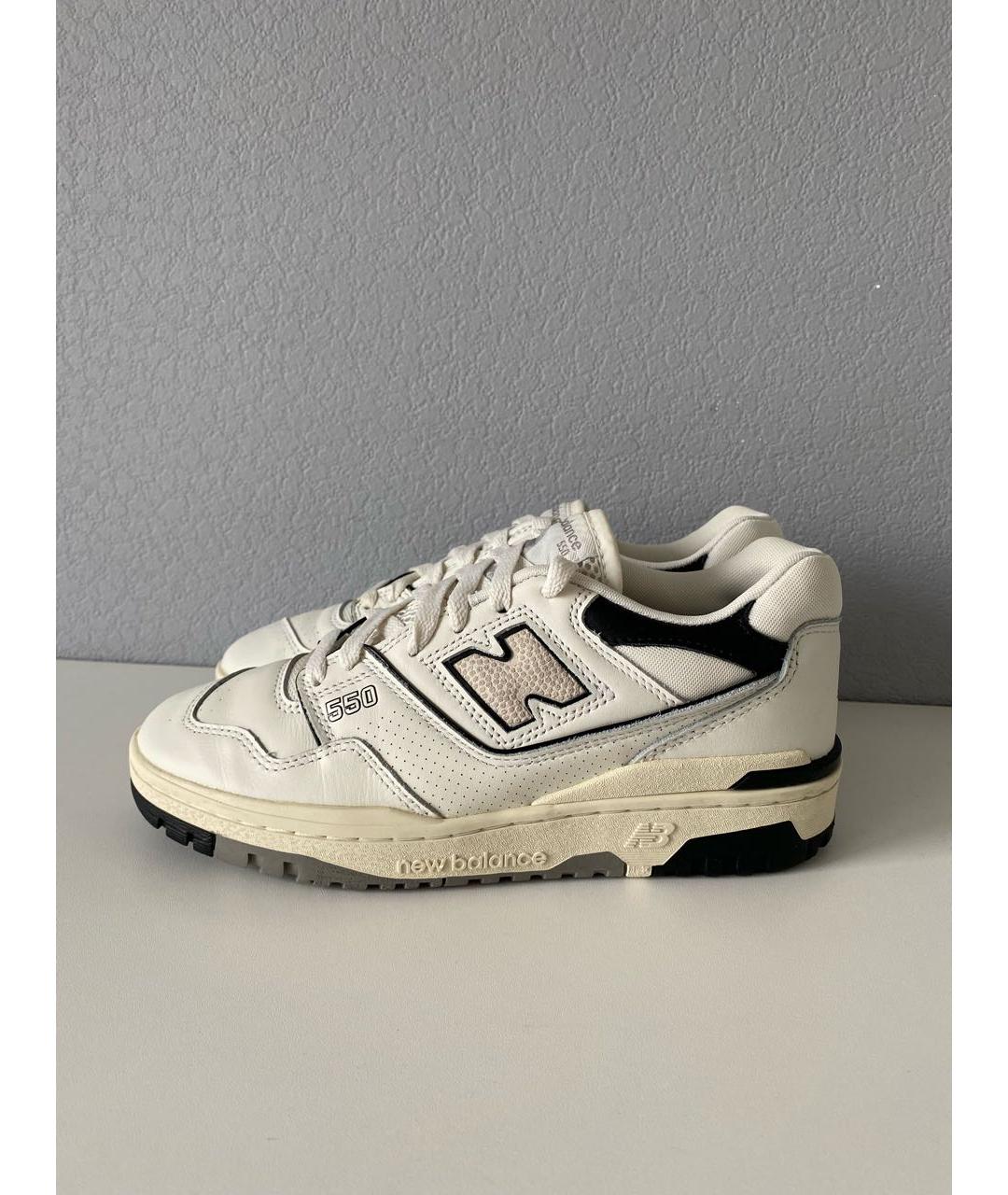 NEW BALANCE Белые кожаные низкие кроссовки / кеды, фото 3