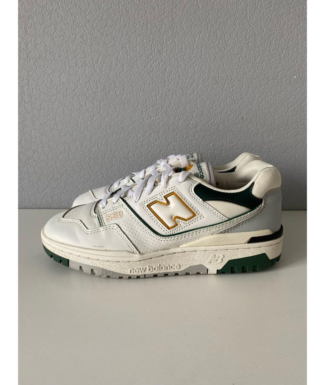 NEW BALANCE Белые кожаные низкие кроссовки / кеды, фото 3