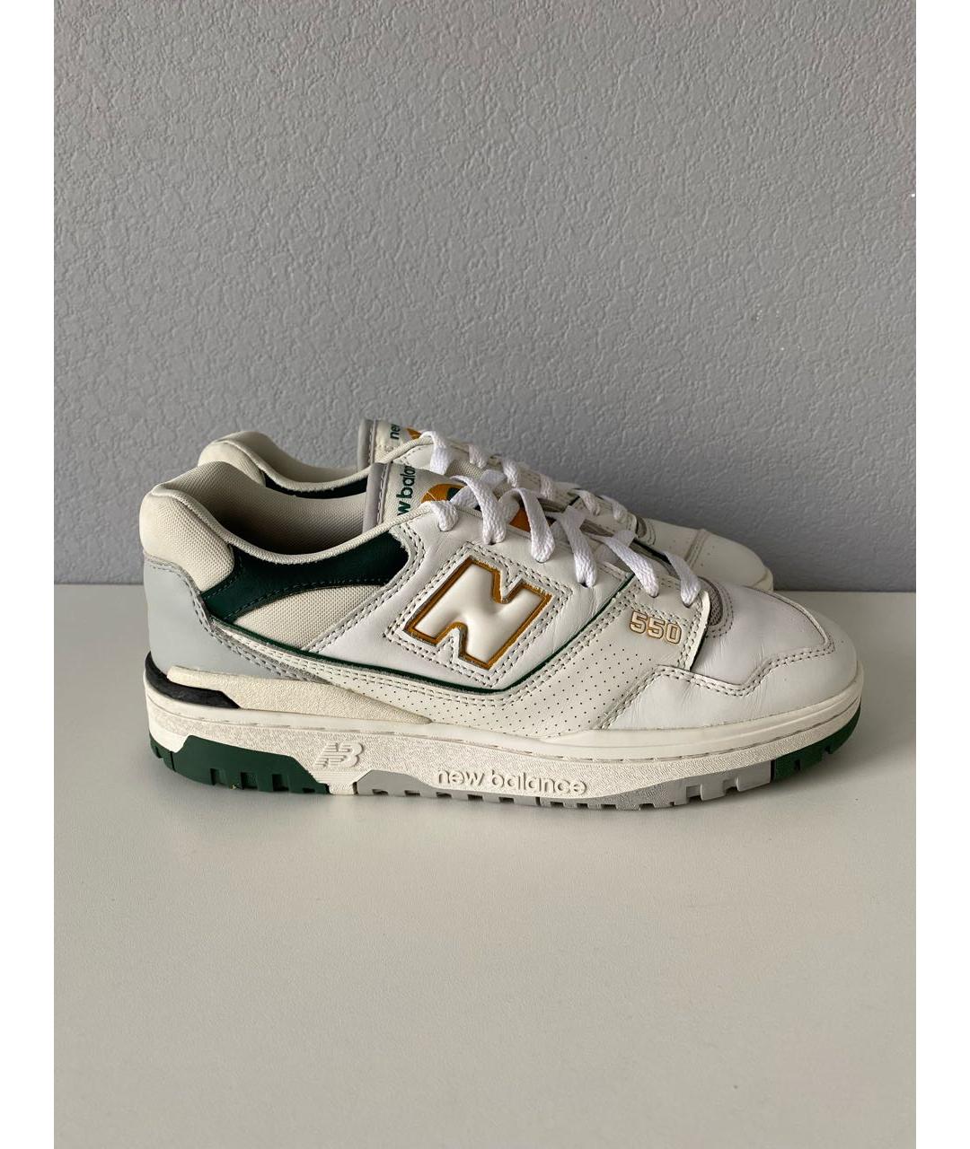 NEW BALANCE Белые кожаные низкие кроссовки / кеды, фото 4