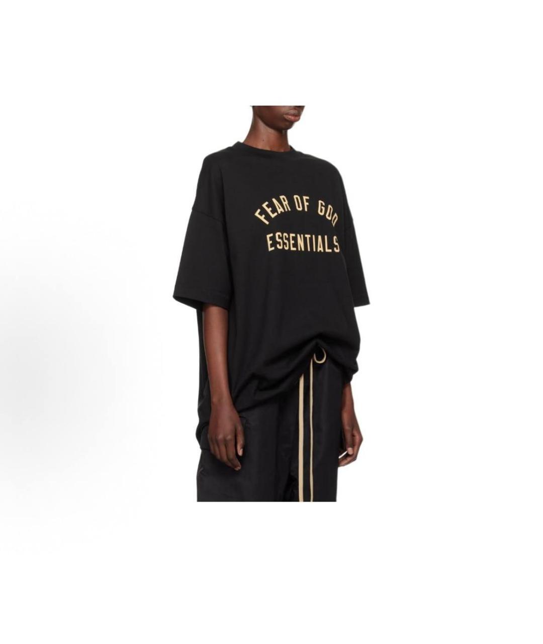 FEAR OF GOD ESSENTIALS Черная хлопковая футболка, фото 4