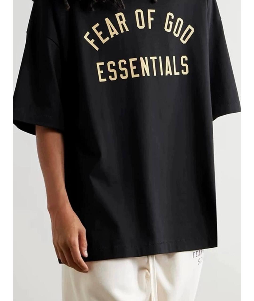 FEAR OF GOD ESSENTIALS Черная хлопковая футболка, фото 5