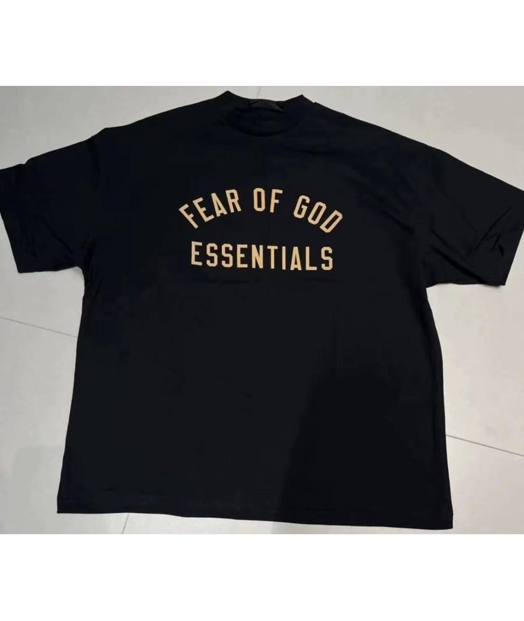 FEAR OF GOD ESSENTIALS Черная хлопковая футболка, фото 6