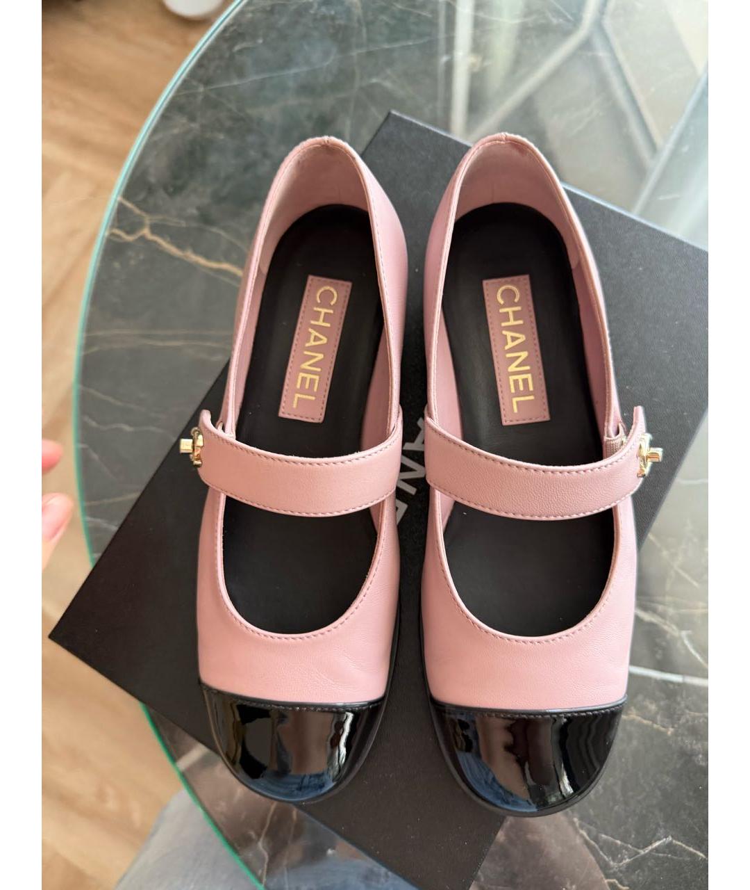 CHANEL Розовые кожаные туфли, фото 2