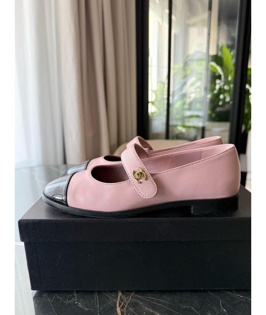 CHANEL Розовые кожаные туфли, фото 5