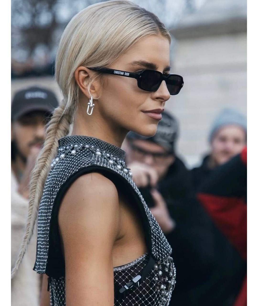 CHRISTIAN DIOR Черные пластиковые солнцезащитные очки, фото 5