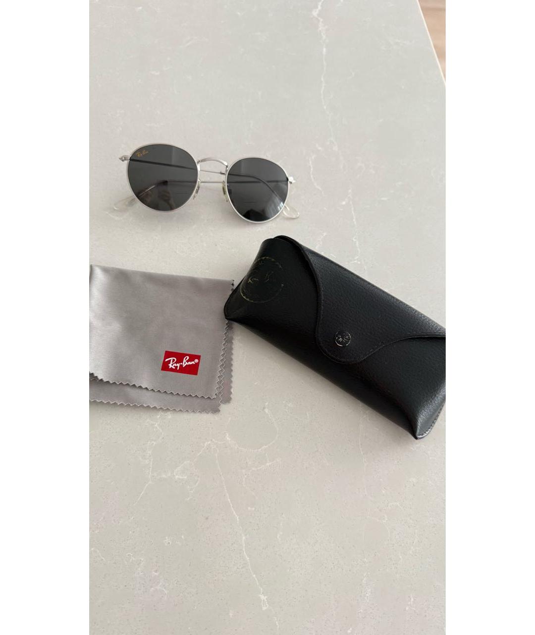 RAY BAN Черные металлические солнцезащитные очки, фото 8
