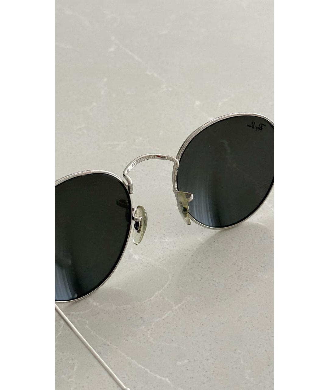 RAY BAN Черные металлические солнцезащитные очки, фото 4