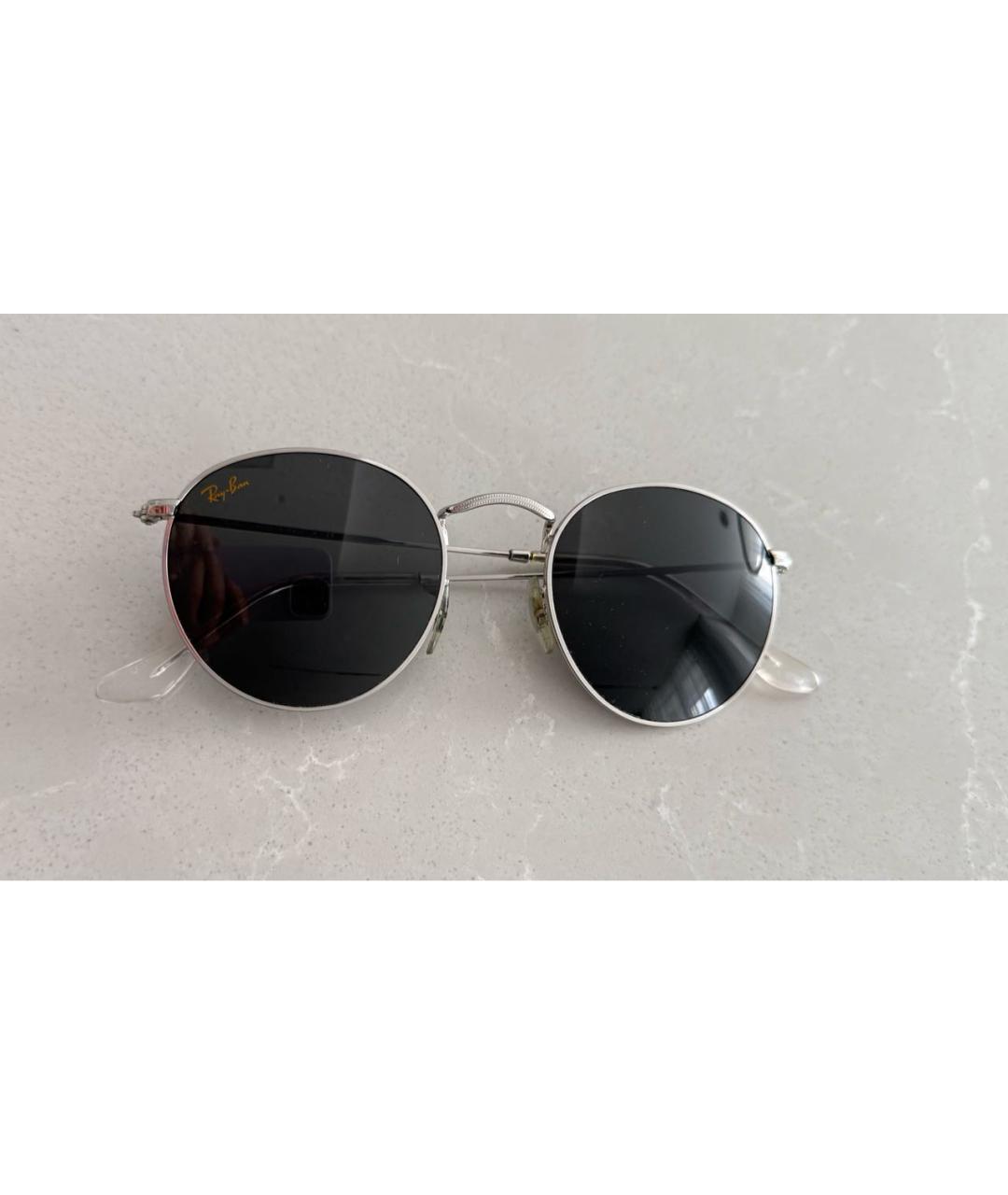 RAY BAN Черные металлические солнцезащитные очки, фото 2