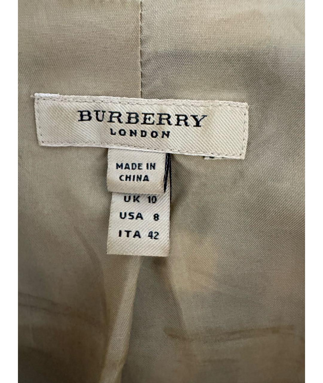 BURBERRY Бежевое шерстяное повседневное платье, фото 3