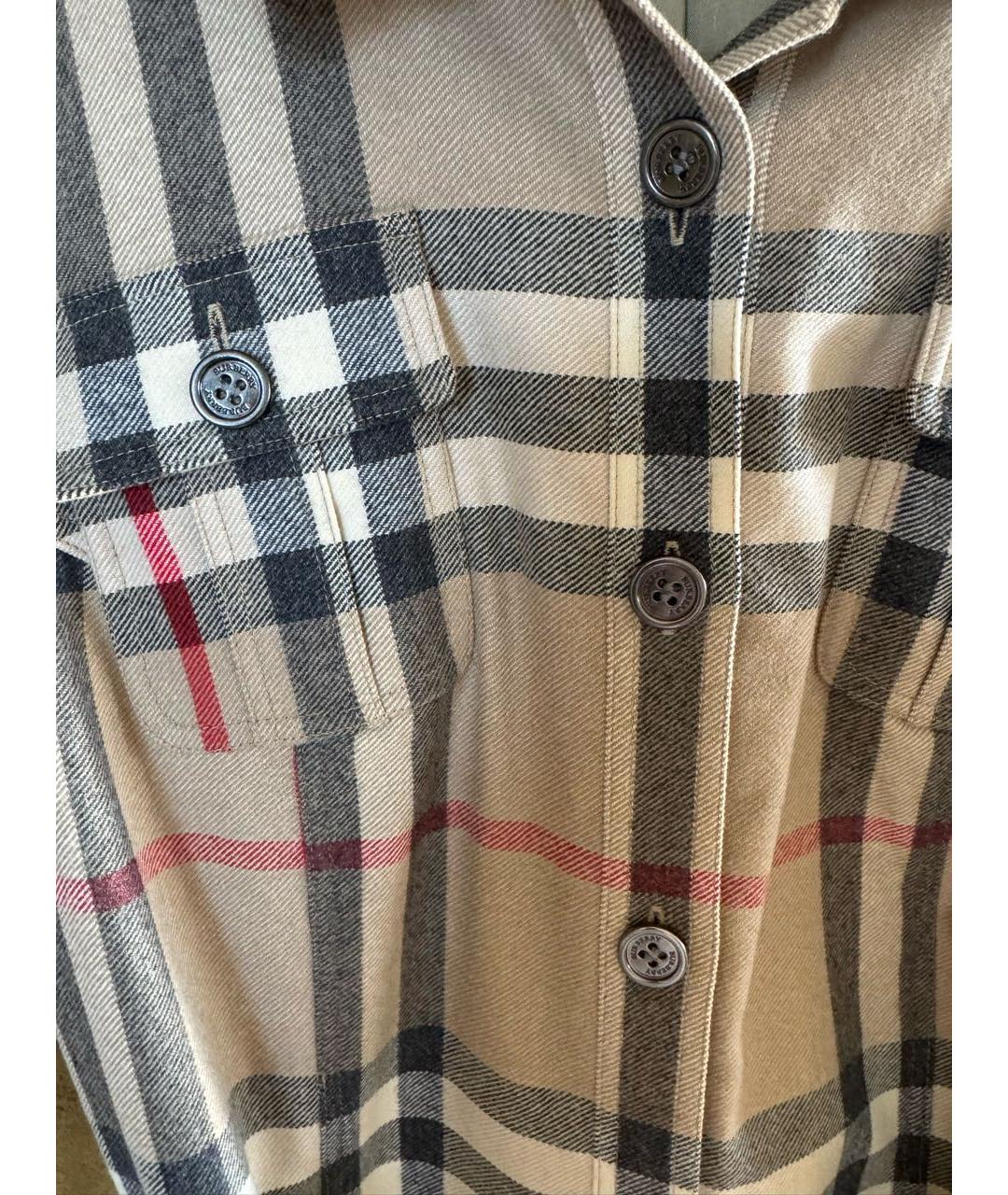 BURBERRY Бежевое шерстяное повседневное платье, фото 4