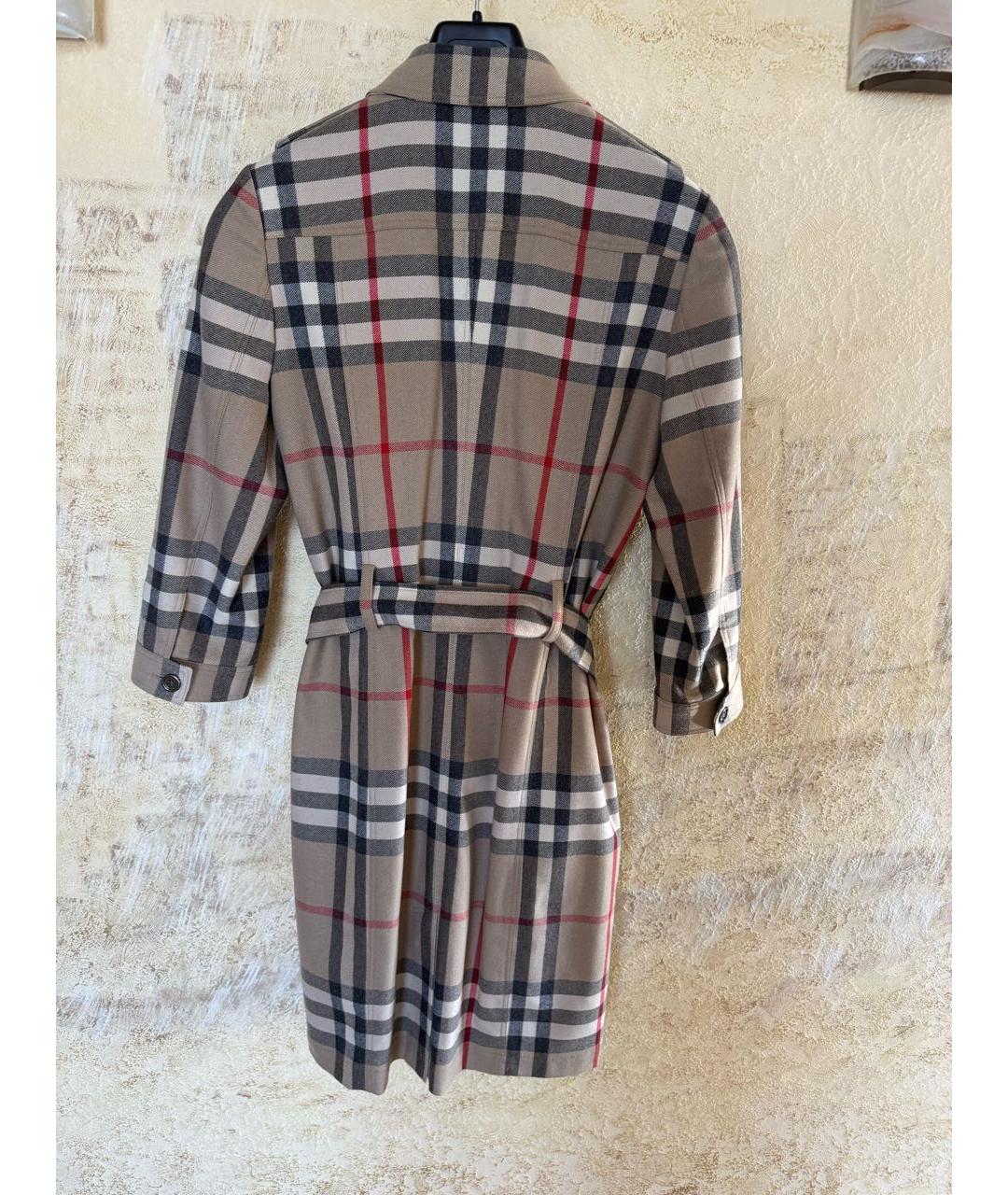 BURBERRY Бежевое шерстяное повседневное платье, фото 2