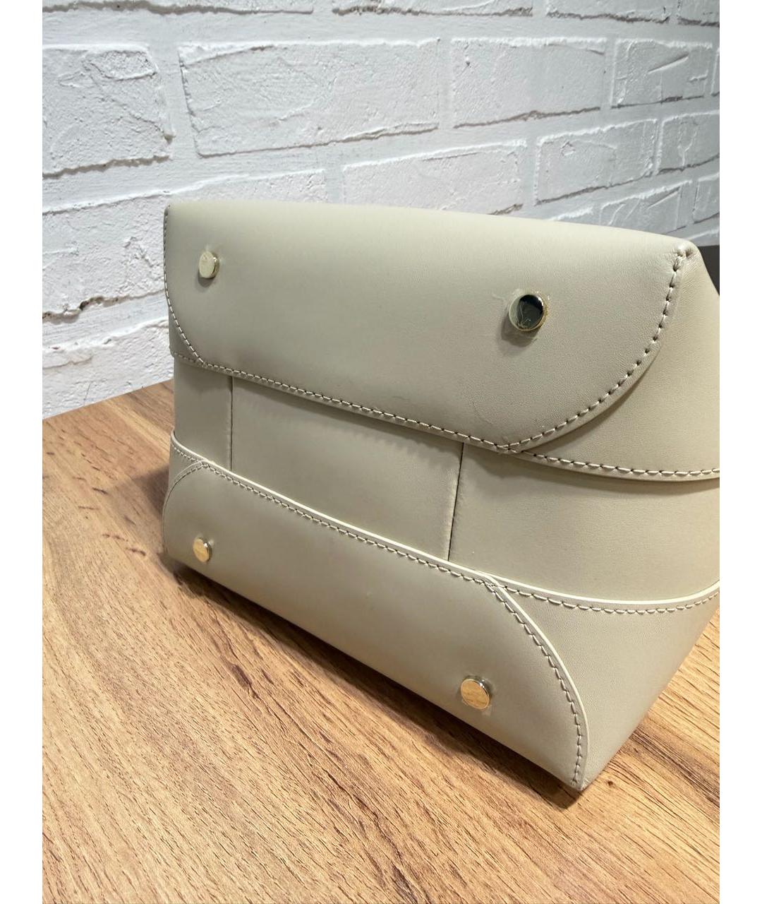 FURLA Бежевая кожаная сумка через плечо, фото 4