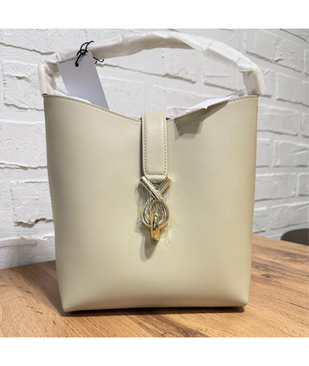 FURLA Бежевая кожаная сумка через плечо, фото 6