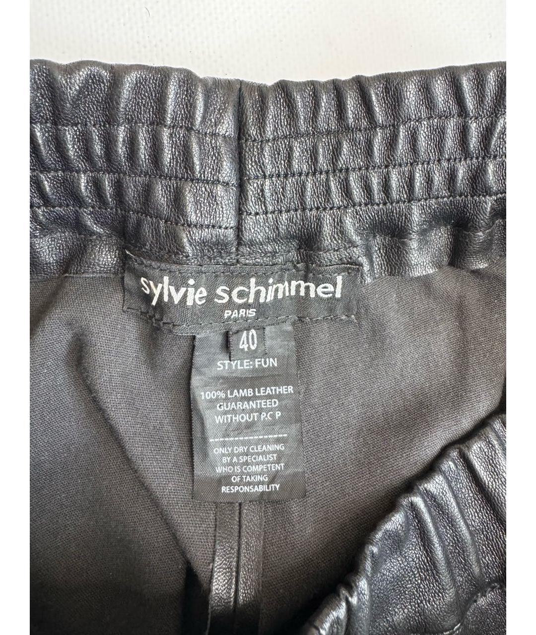 SYLVIE SCHIMMEL Черные кожаные леггинсы и велосипедки, фото 3