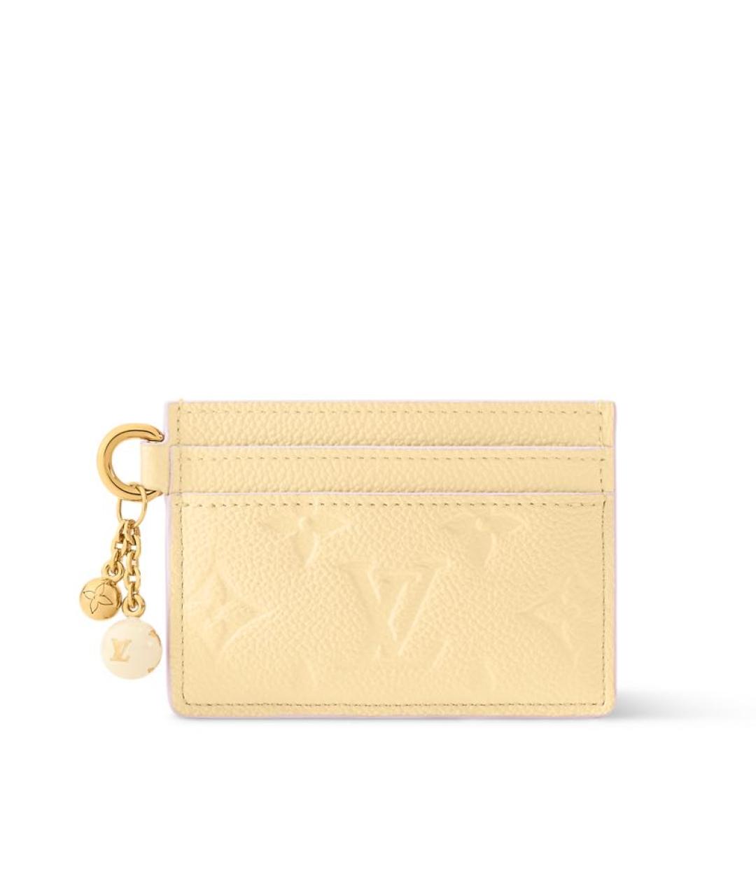 LOUIS VUITTON Желтый кожаный кардхолдер, фото 1