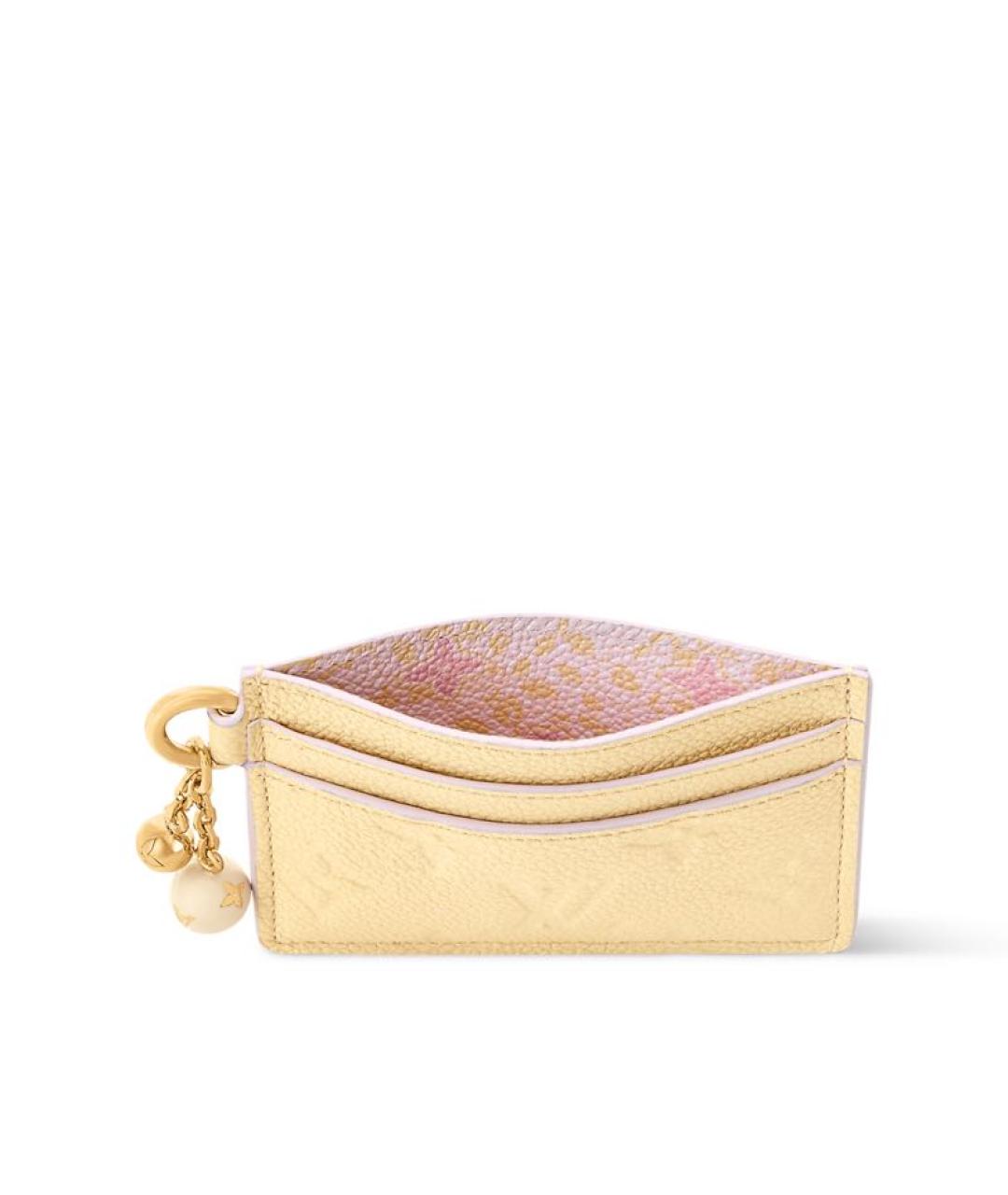 LOUIS VUITTON Желтый кожаный кардхолдер, фото 2