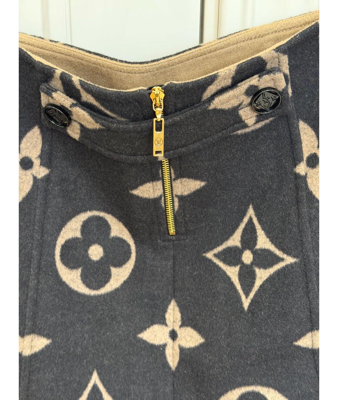 LOUIS VUITTON Коричневая шерстяная юбка мини, фото 4