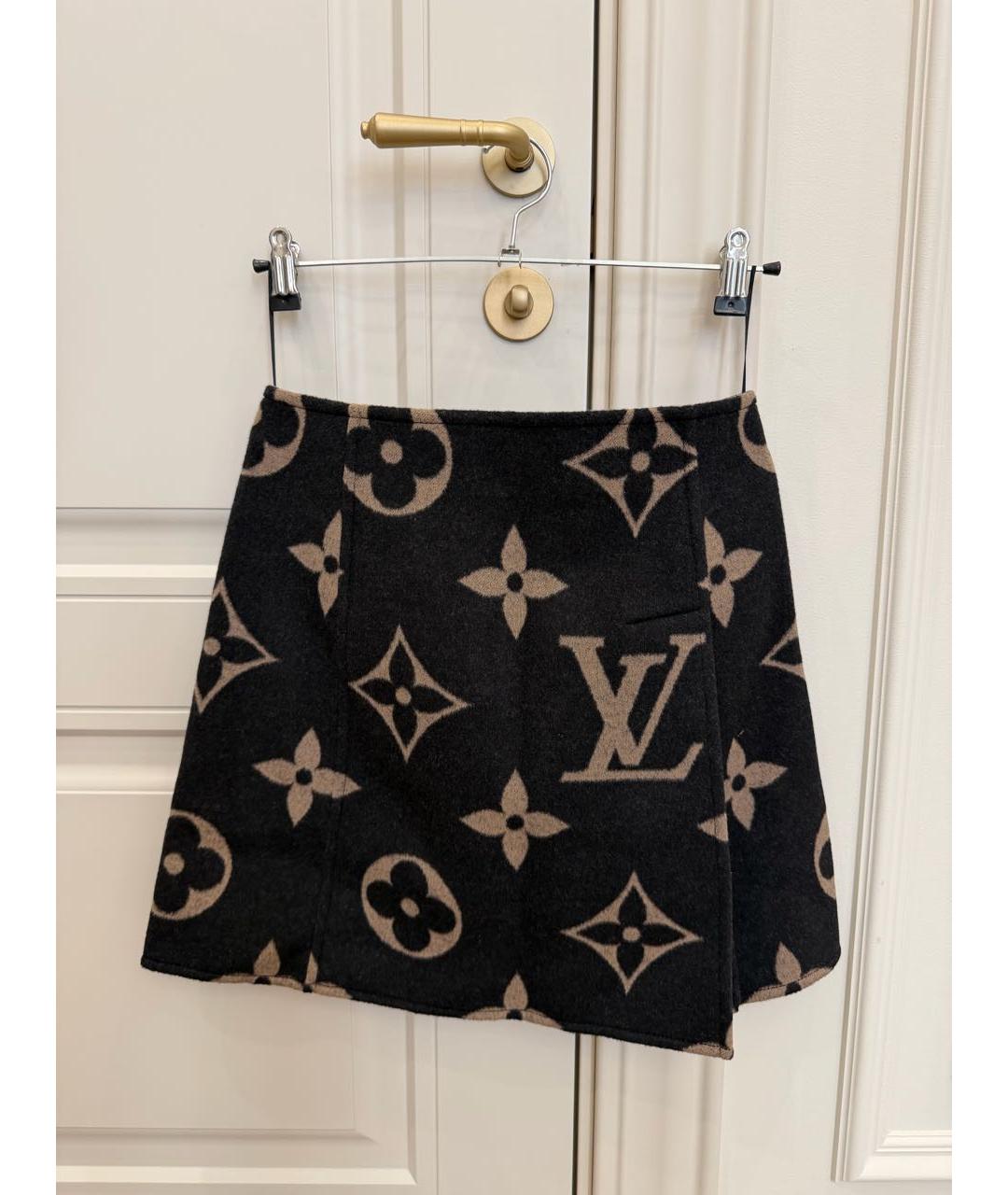 LOUIS VUITTON Коричневая шерстяная юбка мини, фото 7