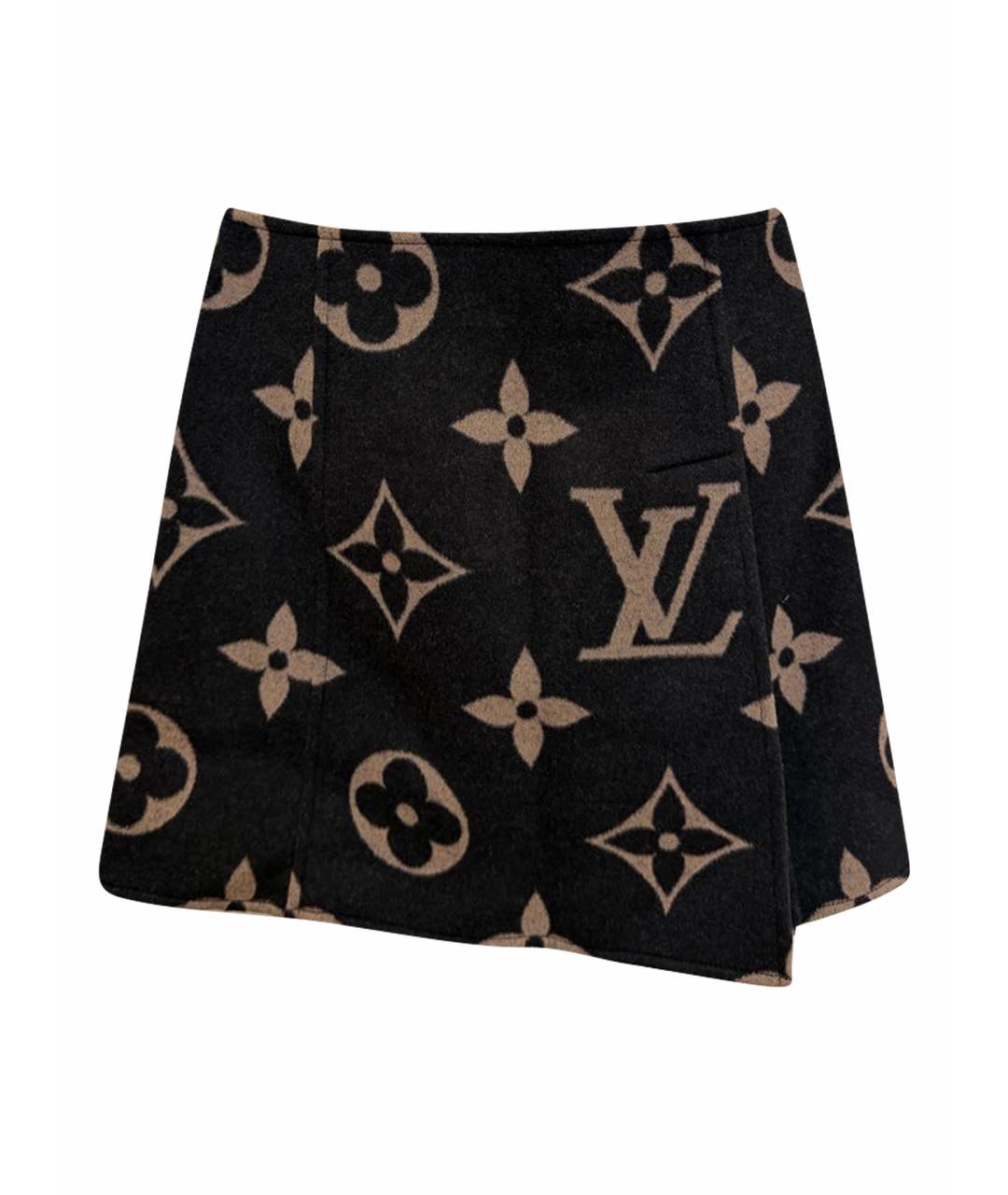 LOUIS VUITTON Коричневая шерстяная юбка мини, фото 1