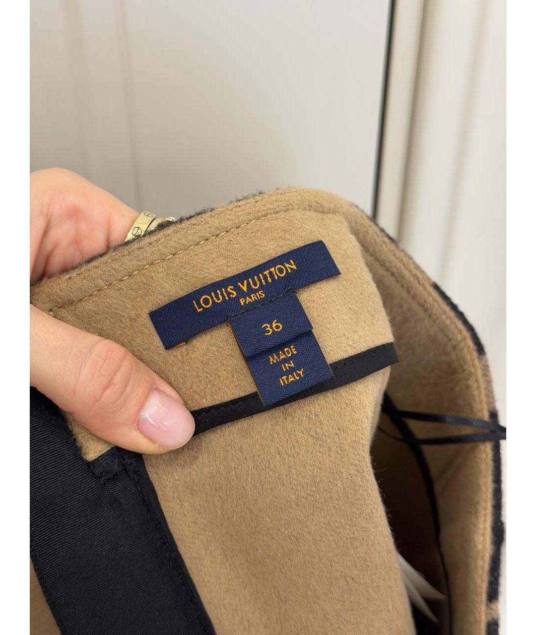 LOUIS VUITTON Коричневая шерстяная юбка мини, фото 3