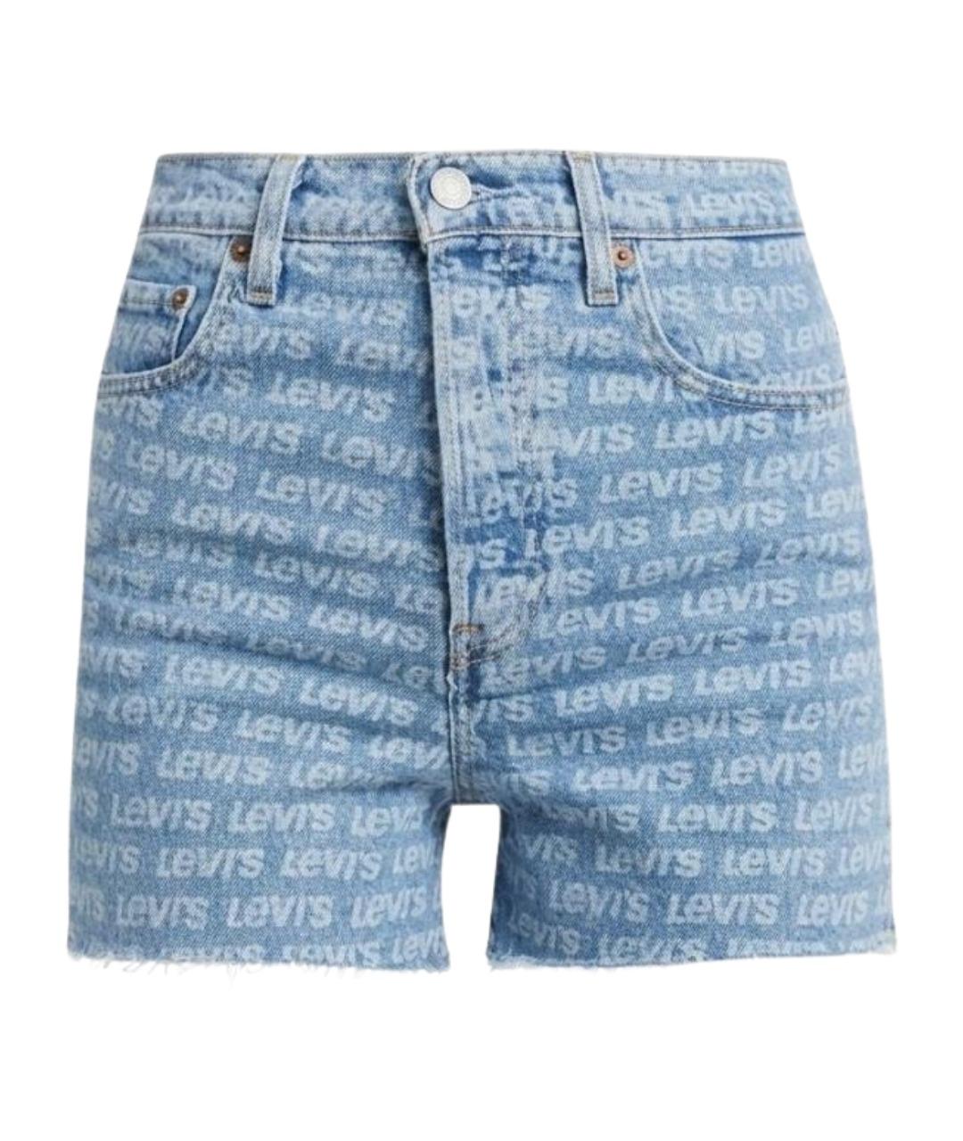 LEVI'S Голубые деним шорты, фото 1