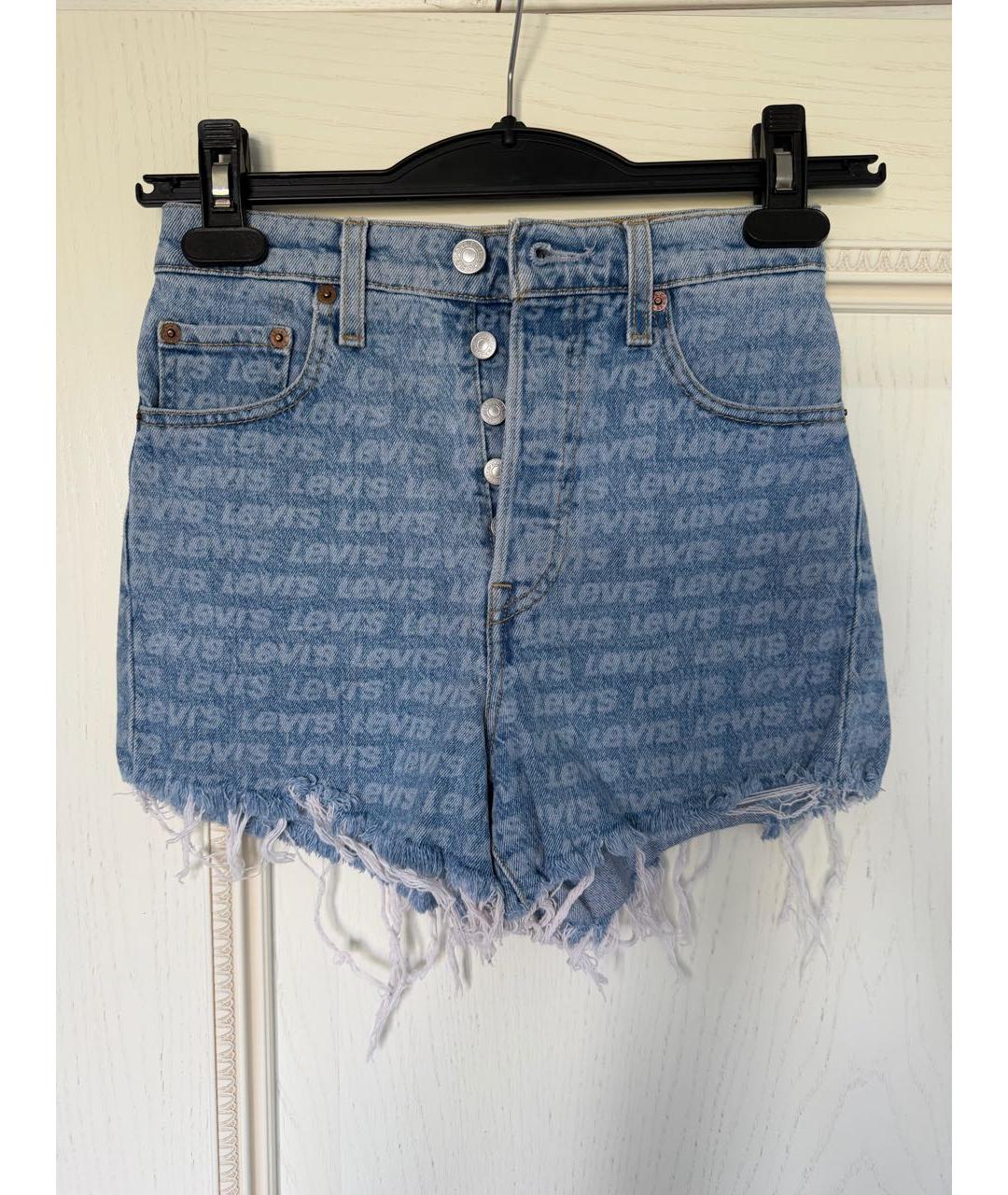 LEVI'S Голубые деним шорты, фото 7