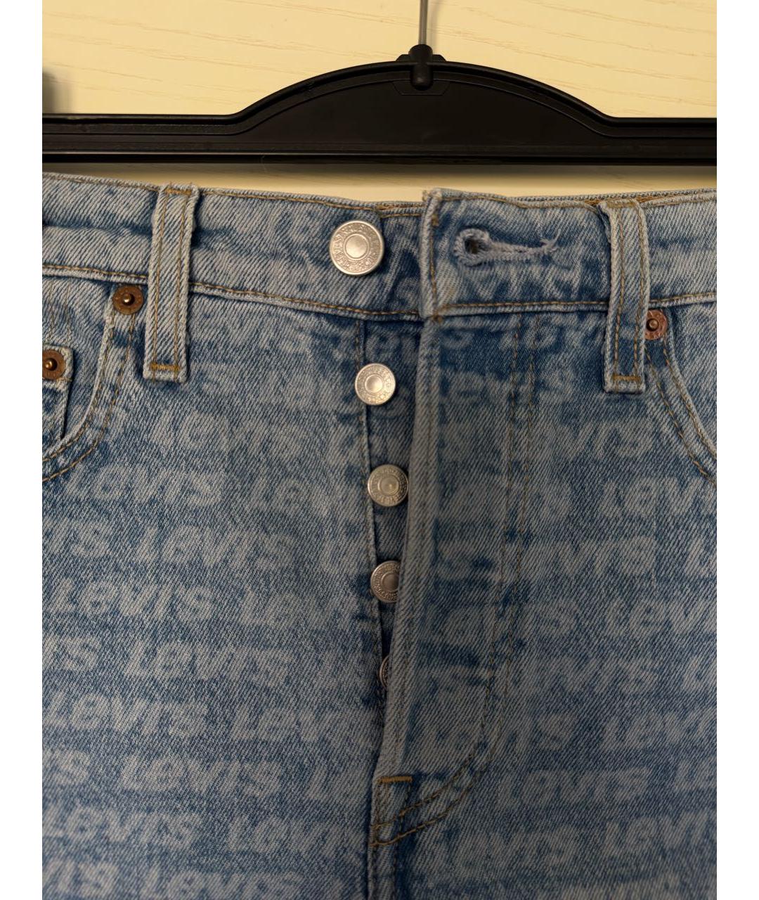 LEVI'S Голубые деним шорты, фото 8
