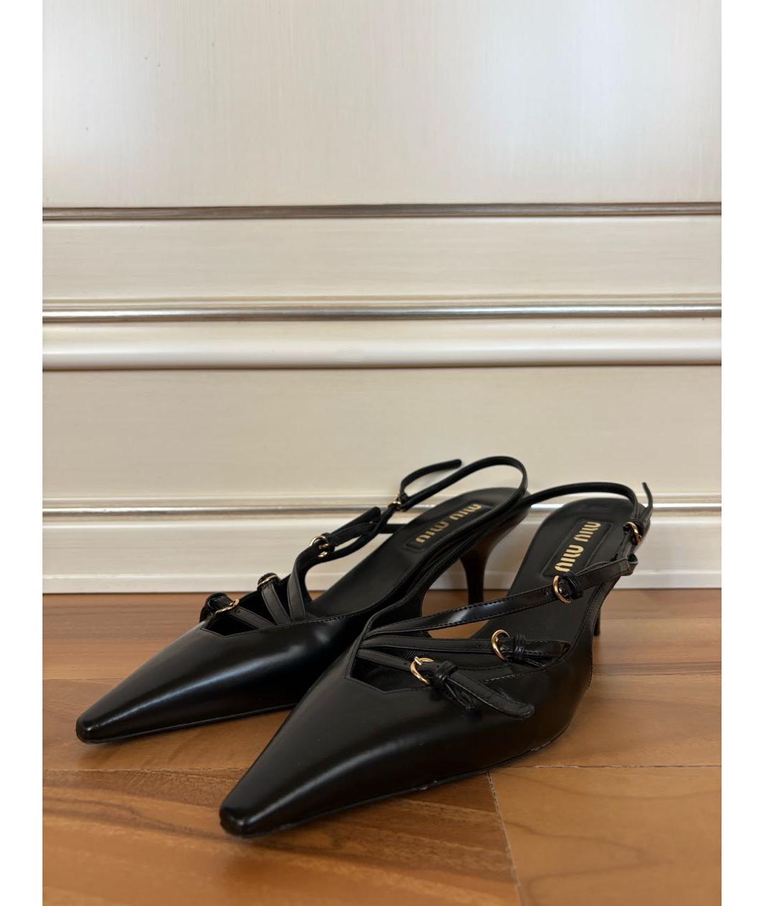 MIU MIU Черные кожаные туфли, фото 5