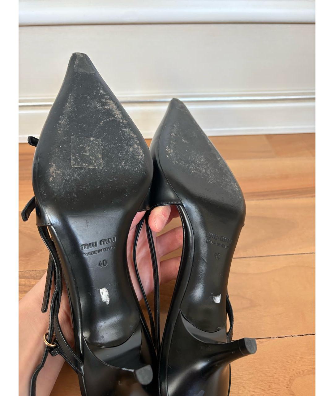 MIU MIU Черные кожаные туфли, фото 4