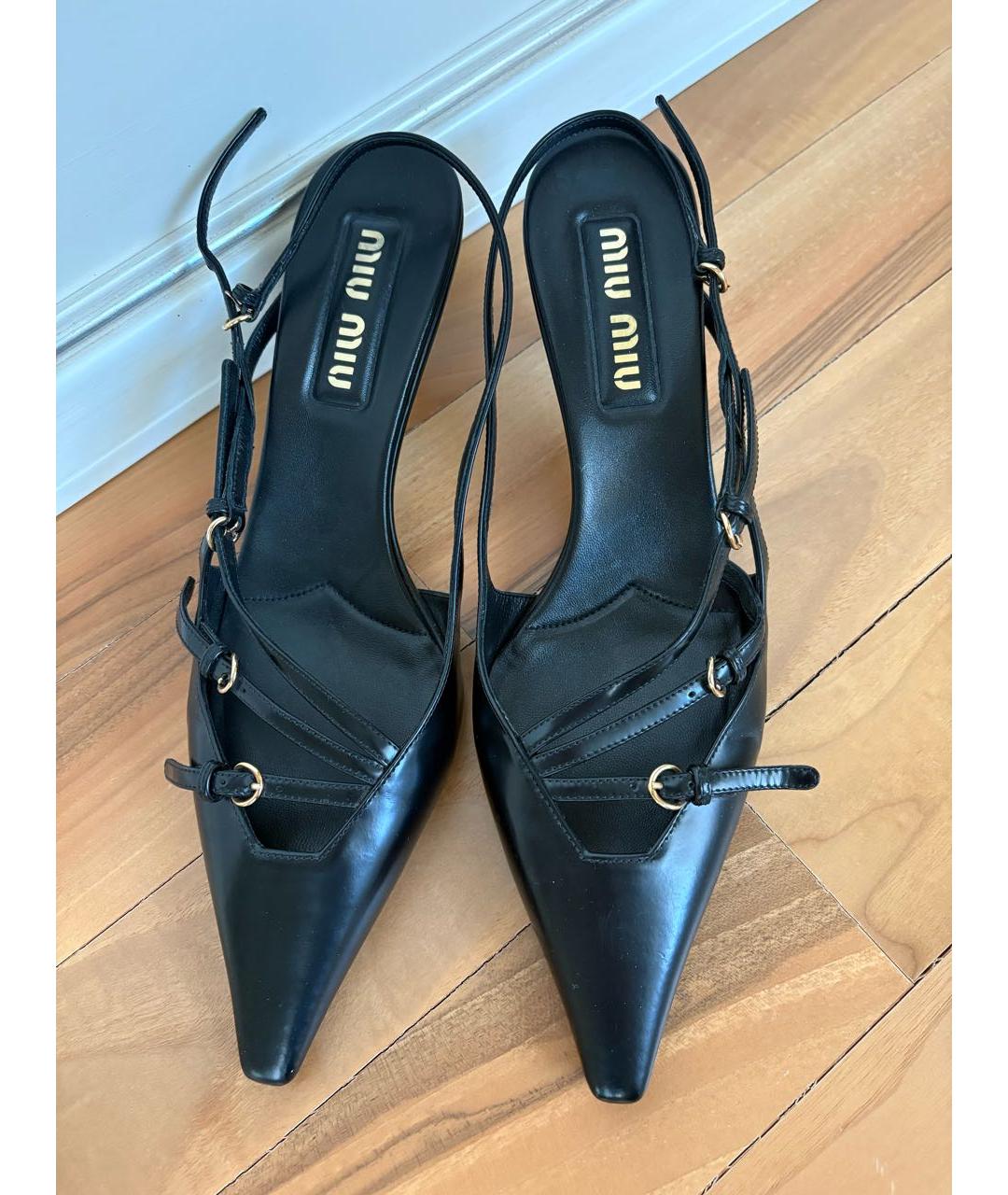 MIU MIU Черные кожаные туфли, фото 2