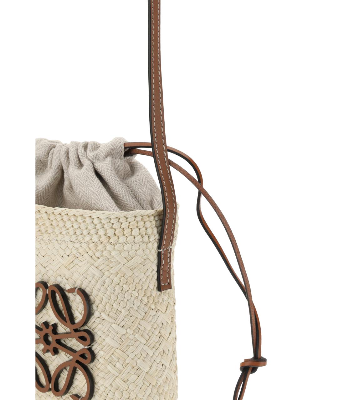 LOEWE Бежевая плетеная сумка через плечо, фото 4