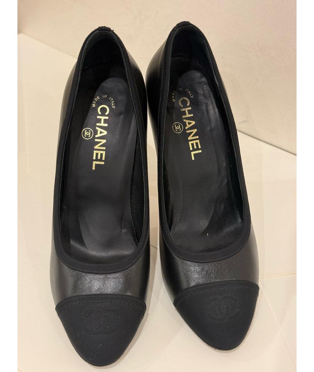 CHANEL Черные кожаные туфли, фото 3