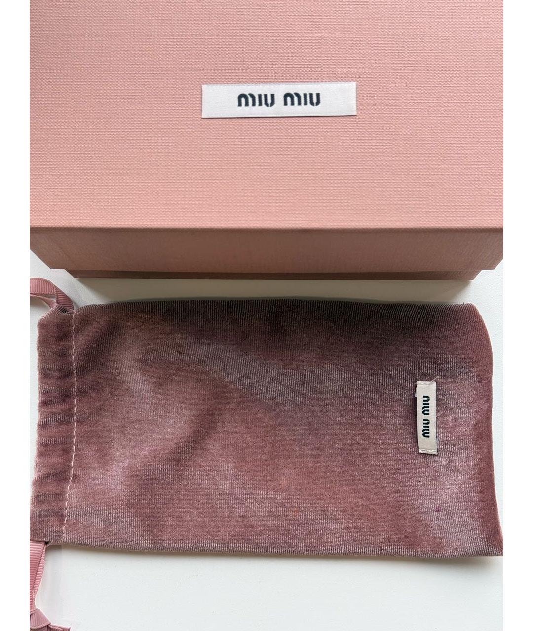 MIU MIU Золотые металлические солнцезащитные очки, фото 5
