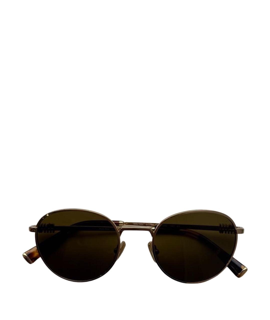 MIU MIU Золотые металлические солнцезащитные очки, фото 1