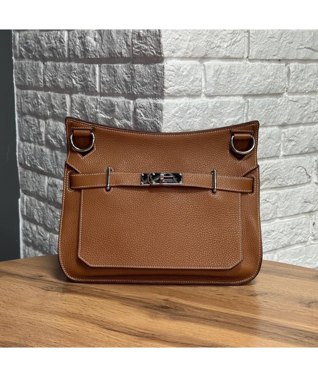 HERMES Коричневая кожаная сумка через плечо, фото 4