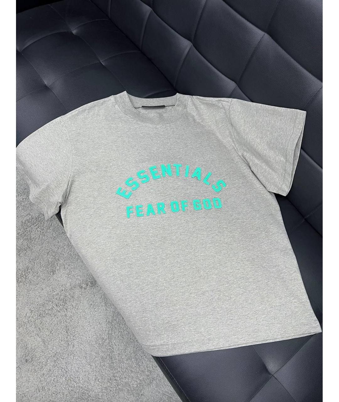 FEAR OF GOD ESSENTIALS Серая хлопковая футболка, фото 5
