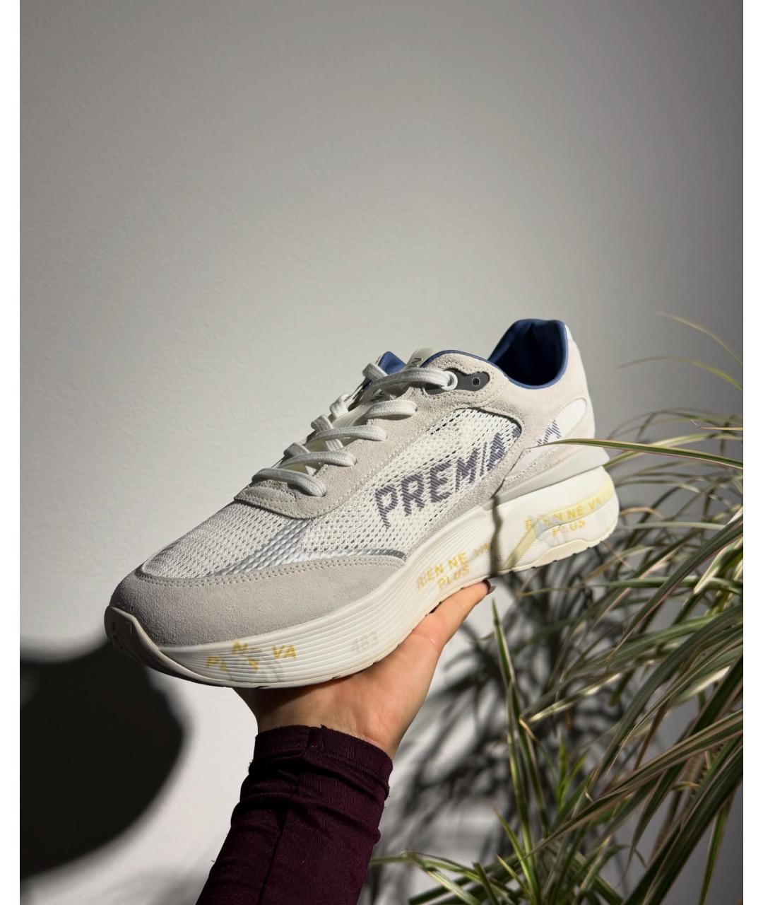 PREMIATA Белые текстильные низкие кроссовки / кеды, фото 4