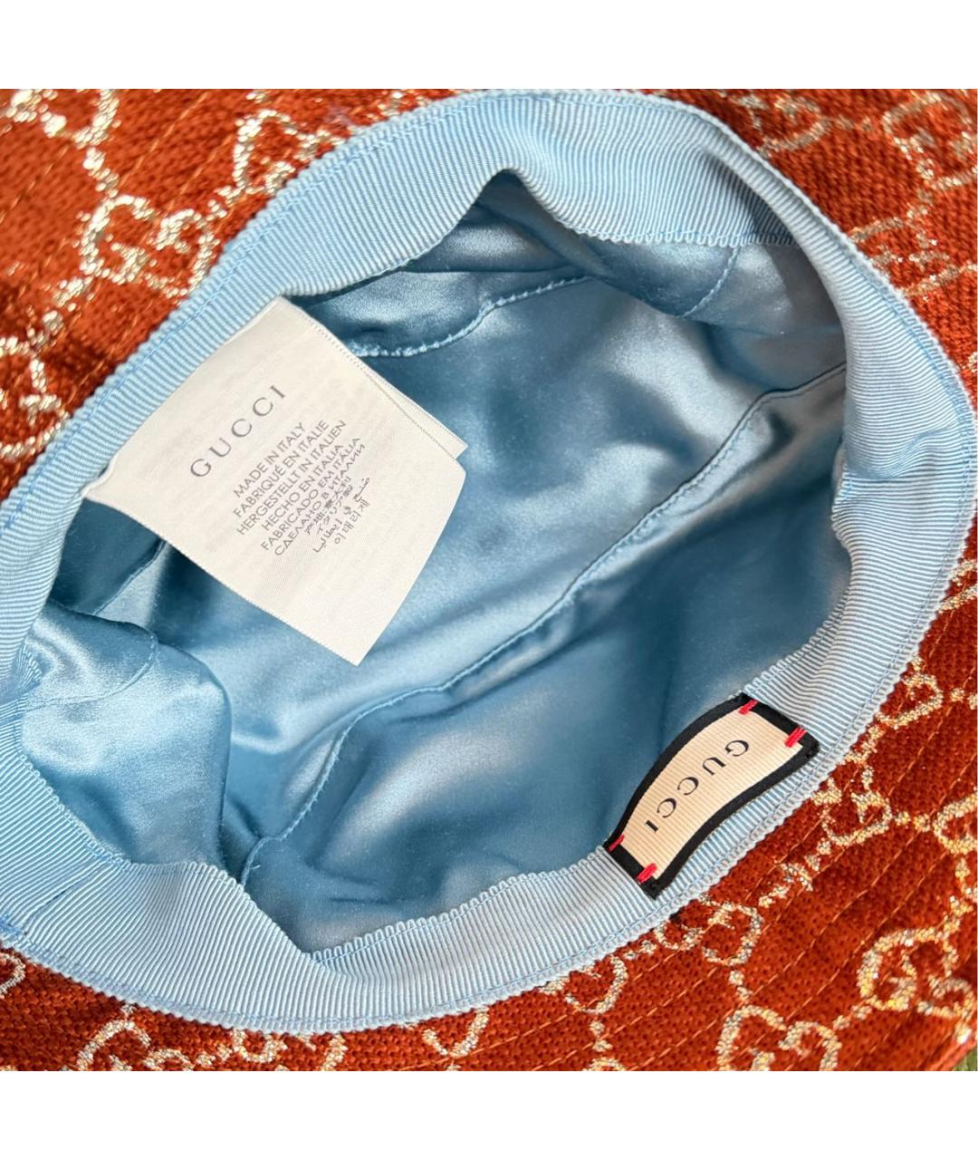 GUCCI Оранжевая хлопковая шляпа, фото 4