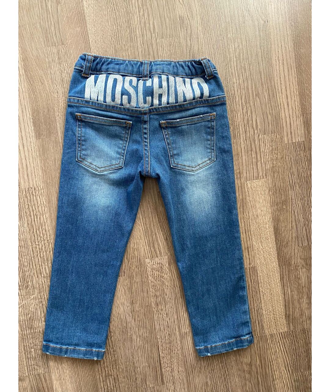 MOSCHINO Синие хлопковые детские джинсы, фото 2