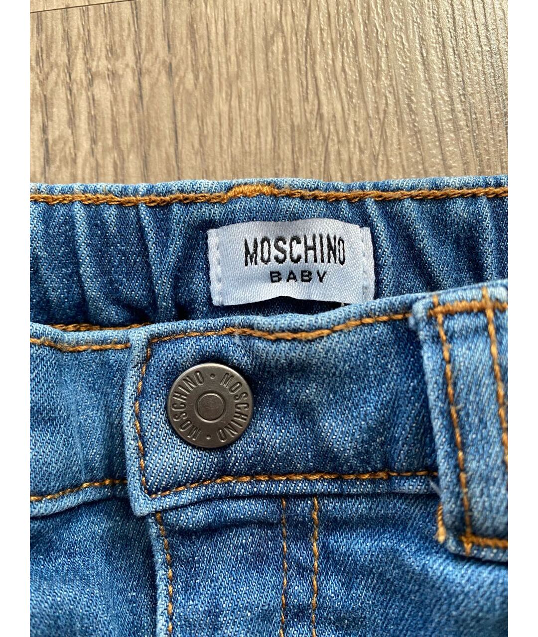 MOSCHINO Синие хлопковые детские джинсы, фото 3
